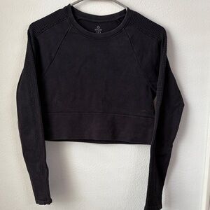 Cropped Black Crewneck Sweatshirt by Offline by Aerie